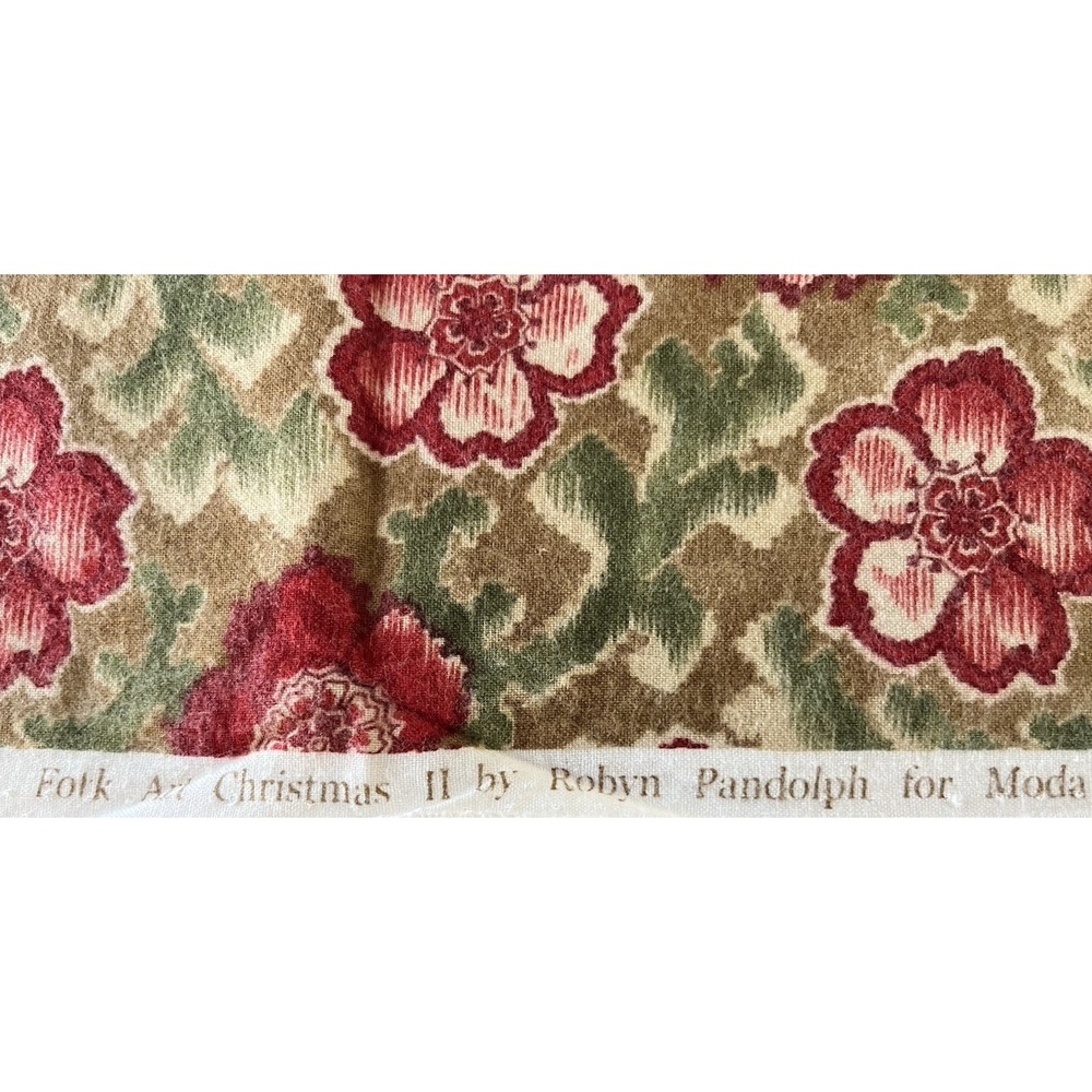 Fabric Quilt Craft Cotton Folk Art Christmas II By Robyn Pandolph Moda Flowers - Picture 6 of 6